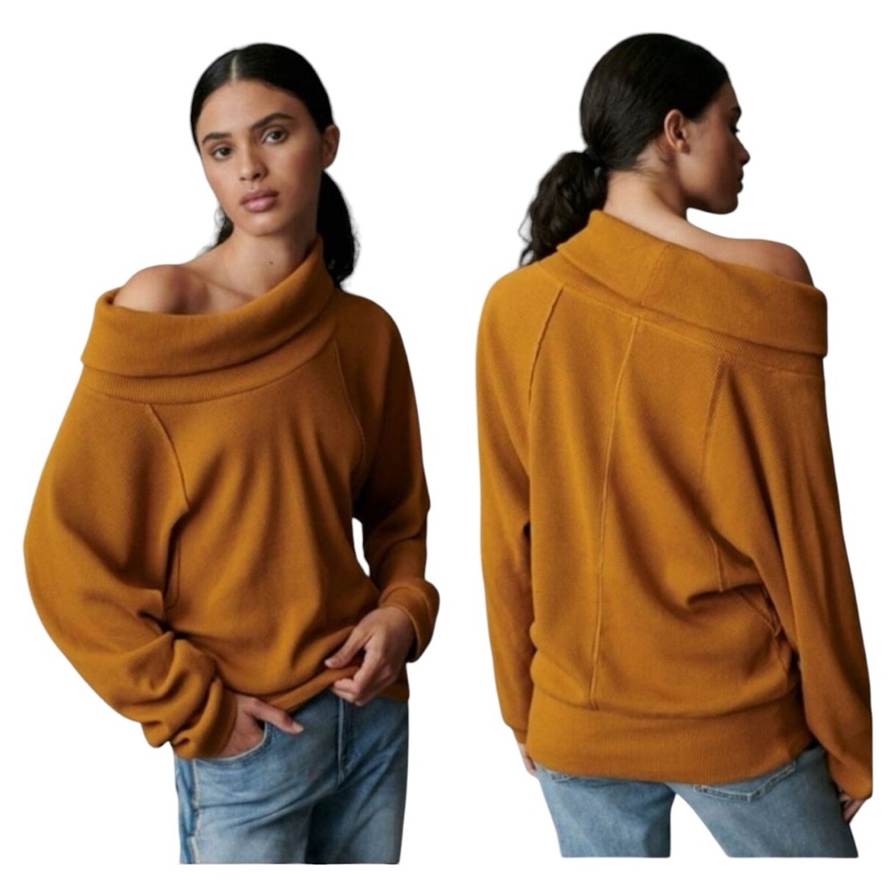 PILCRO ANTHROPOLOGIE ANGIE MOCK NECK WAFFLE KNIT TOP SIZE XS